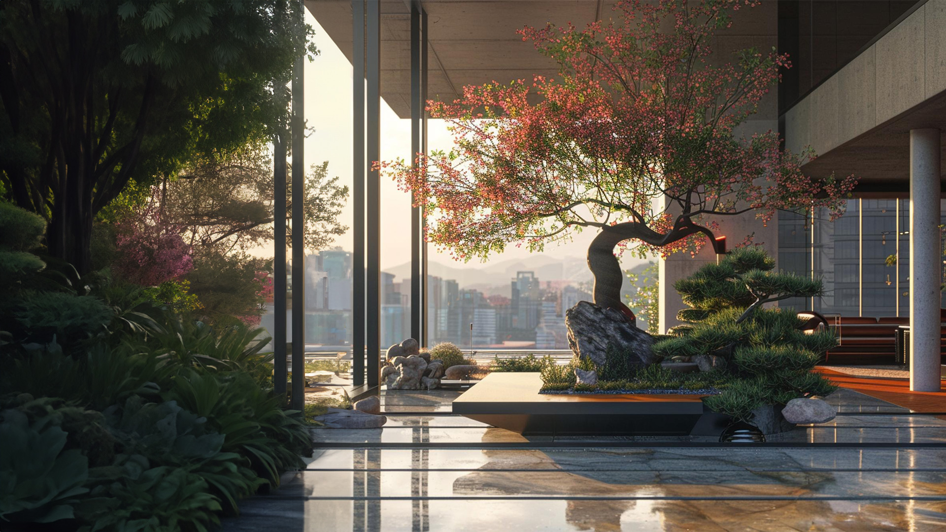 Terrace garden view