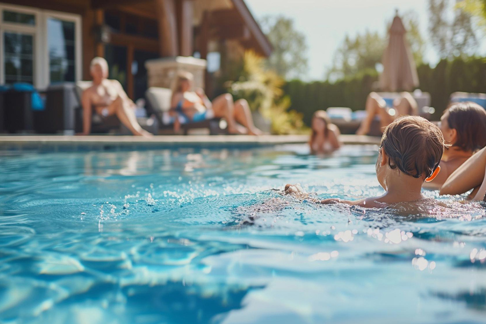 Poolside leisure area